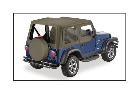 How to Install Bestop Soft Top Replace-A-Top Clear Windows - Dark Tan (97-02  Wrangler TJ w/ Full Steel Door) on your Jeep Wrangler | ExtremeTerrain