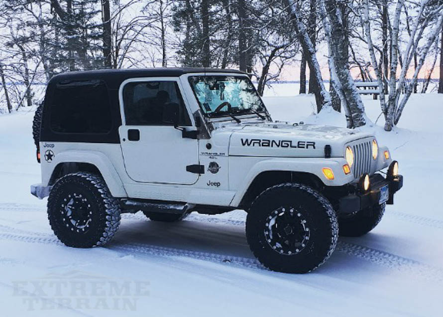 TJ Wrangler with All-Terrain Tires on Snow