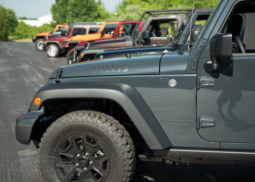 Fleet of Wranglers with Stock Fender Flares