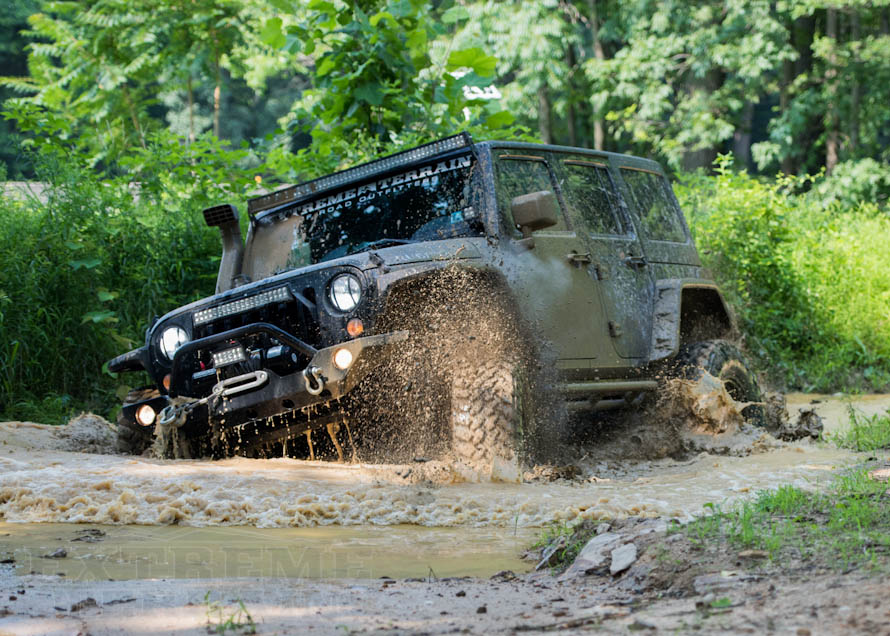 2015 JK Wrangler Pushing Through Water