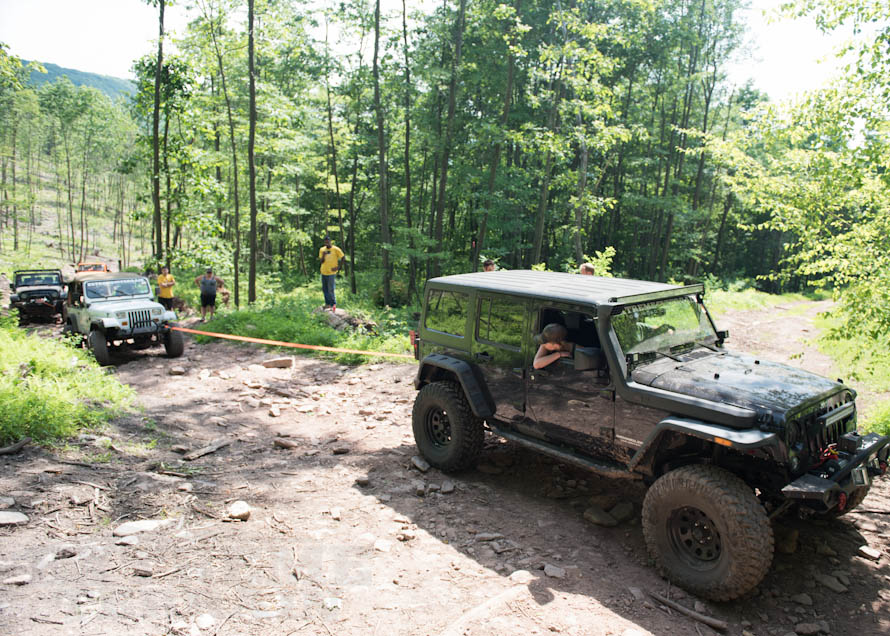 One Wrangler Towing Another Wrangler Off-Road