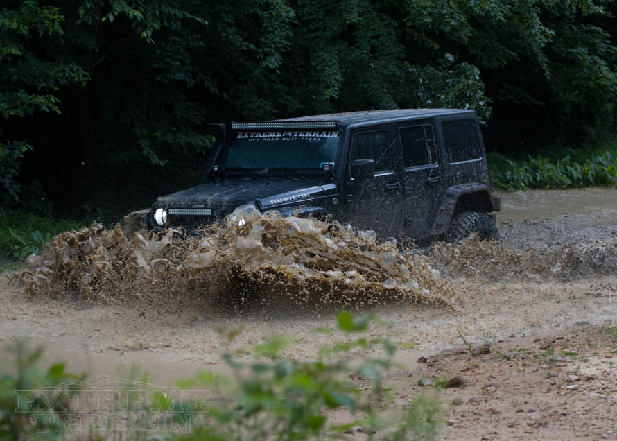 JK Wrangler with a Snorkel Going Through Water